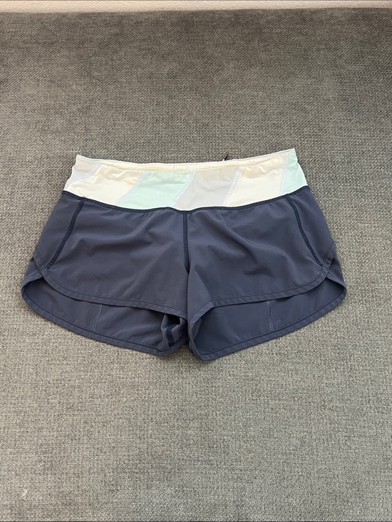lululemon athletica Pants - lululemon athletica Navy Athletic Shorts with Cream and Pale Mint Waistband